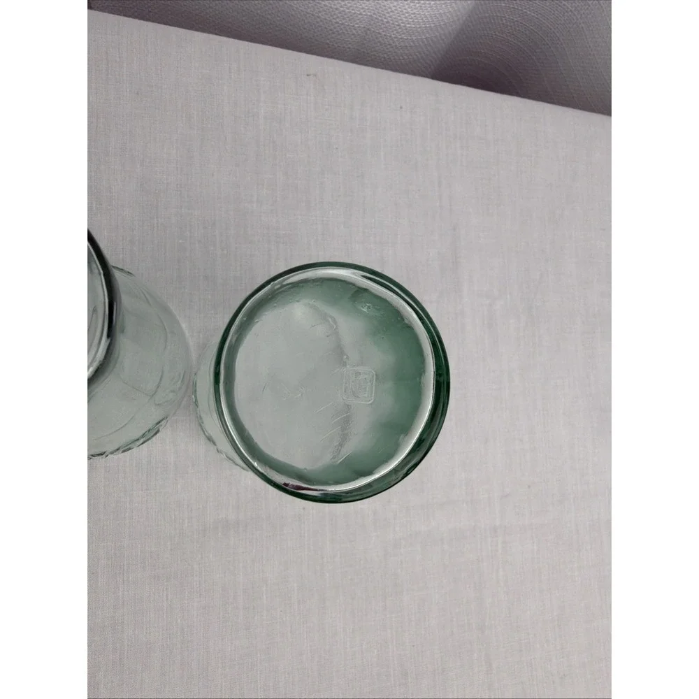 Mini Coca Cola Glasses Set Of 2 Green Stamped IG Vintage Juice Shot 4 1/2